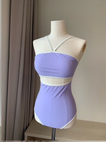 Cutout One-Piece Swimsuit- Lilac