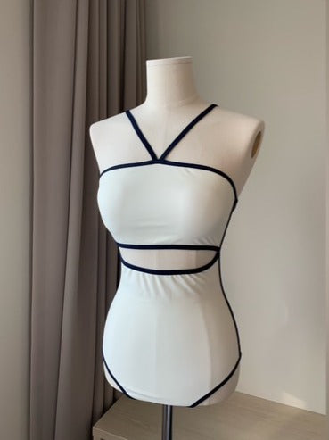Cutout One-Piece Swimsuit- White