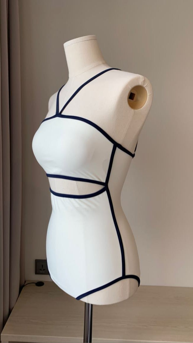 Cutout One-Piece Swimsuit- White