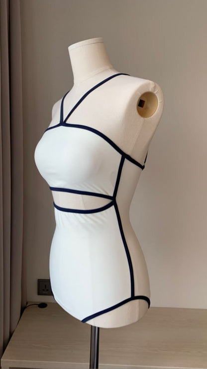 Cutout One-Piece Swimsuit- White